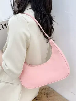 Sac à bandoulière décontracté en nylon avec chaîne en acrylique pour femme 2026