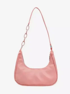 Sac à bandoulière décontracté en nylon avec chaîne en acrylique pour femme 2026