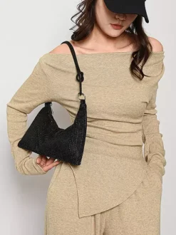 Sac à bandoulière en strass Sac à main brillant pour femme 2026