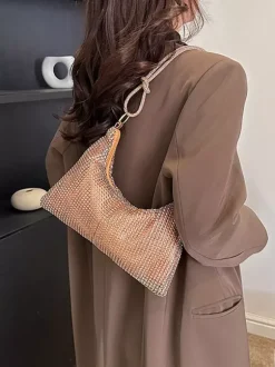 Sac à bandoulière en strass Sac à main brillant pour femme 2026