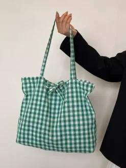 Sac à bandoulière léger à carreaux pour les vacances d'été idéal pour le shopping au quotidien.