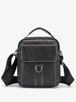 Sac Bandoulière Sport Marron Clair à Lacet Boucle Hommes Sac Cartable D'affaire