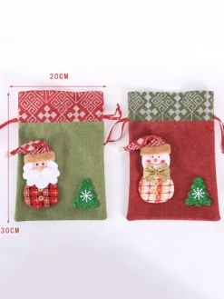 Sac cadeau de Noël vert chasseur Fibre de polyester Accessoires de vacances de Noël