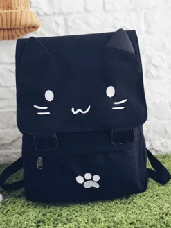 Sac à dos décontracté Lolita Sac à main mignon chat noir Déguisements Halloween