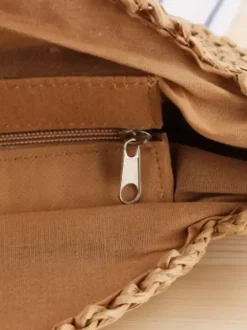 Sac fourre-tout rond en corde de papier tissé sac à bandoulière de plage pour femmes 2026