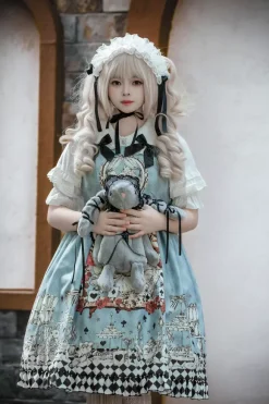 Sac gothique Lolita avec n艙uds en Spandex blanc sac à bandoulière en dentelle et fibre de Polyester accessoires Lolita
