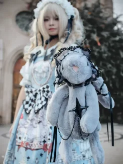 Sac gothique Lolita avec n艙uds en Spandex blanc sac à bandoulière en dentelle et fibre de Polyester accessoires Lolita