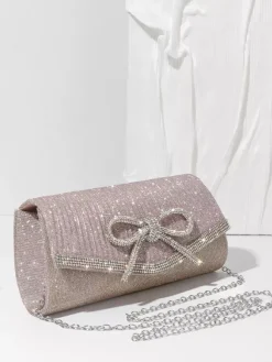 Sac à main à bandoulière en tissu plissé amovible avec chaîne idéal pour les fêtes et les occasions spéciales.