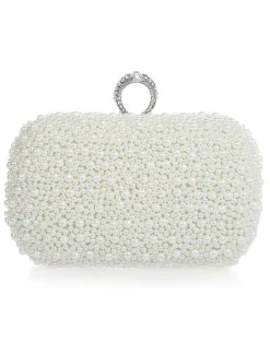 Sac à main de mariage rose clair sac à main perles paillettes en alliage