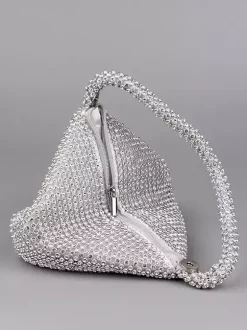 Sac à main mariage argent brillante