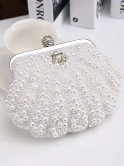 Sac à Main 1920s Accessoire de Robe Flapper Avec Chaîne Faux Perle Déguisement Rétro