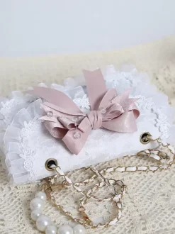 Sac à main Sweet Lolita avec n艙uds en Organza rose sac à main en dentelle et fibre de Polyester accessoires Lolita