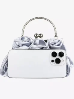 Sacs à main de mariage Accessoires de mariage Sac à main de mariée Fleurs plissées