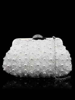 Sacs à main de mariage Accessoires de mariage Sac à main de mariée Fleurs plissées