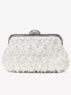 Sacs à main de mariage Accessoires de mariage Sac à main de mariée Fleurs plissées