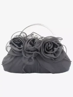 Sacs à main de mariage Accessoires de mariage Pochette de soirée Fleurs plissées