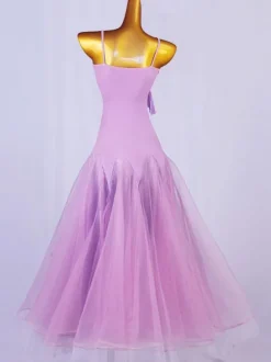 Salle de bal Costumes de danse Lycra lavande femmes Spandex Set Robe de danse Wear