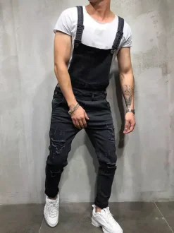 Salopettes en jean pour hommes vêtements de travail combinaisons cargo