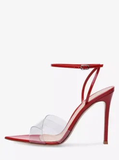 Sandales à talons hauts couleur chair bout ouvert chaussures habillées à talons aiguilles transparents