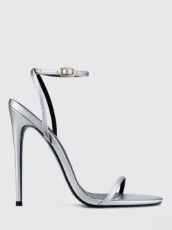 Sandales à talons hauts dorées à bout ouvert et talon aiguille Chaussures de fête