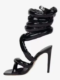 Sandales à talons hauts grises sandales de gladiateur à lacets pour femmes