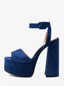 Sandales à talons hauts plateforme bout ouvert bride cheville talon épais