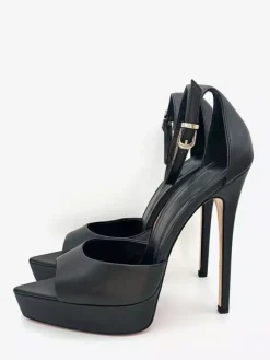 Sandales à talons hauts pour femmes plateforme bout ouvert bride cheville chaussures habillées