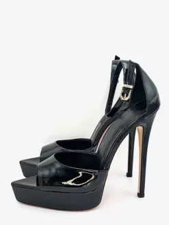 Sandales à talons hauts pour femmes plateforme bout ouvert bride cheville chaussures habillées