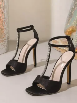 Sandales à talons hauts pour femmes bout ouvert bride cheville