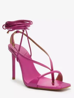 Sandales à talons hauts pour femmes tongs à bout ouvert chaussures de fête à lacets