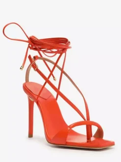 Sandales à talons hauts pour femmes tongs à bout ouvert chaussures de fête à lacets