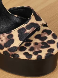 Sandales à talons pour femmes sandales à bout ouvert plateforme Terry