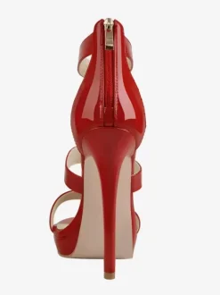 Sandales à talons pour femmes noires bout ouvert talon aiguille bretelles chaussures sexy