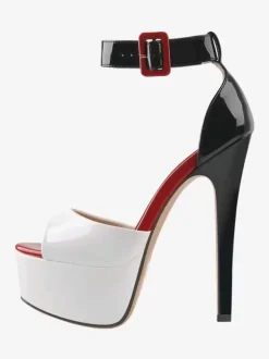 Sandales À Talons Sexy Plateforme Bout Ouvert Bride À La Cheville Chaussures