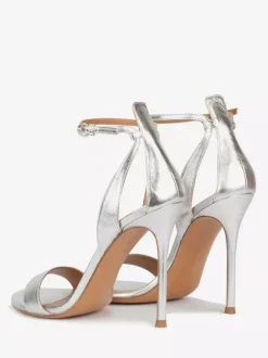 Sandales blanches à talons hauts bout ouvert talons aiguilles chaussures de bal