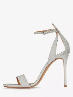 Sandales blanches à talons hauts bout ouvert talons aiguilles chaussures de bal