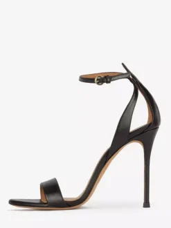 Sandales blanches à talons hauts bout ouvert talons aiguilles chaussures de bal