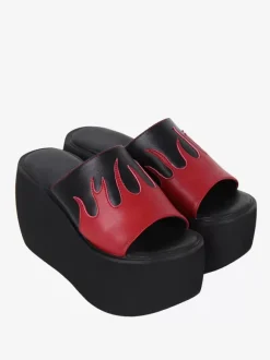 Sandales gothiques Lolita Rivets Bout ouvert Bloc de couleur Cuir PU Chaussures d'été Lolita noires