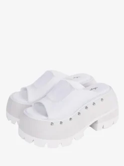 Sandales Lolita Gothiques Rivets Bout Rond En Cuir PU Chaussures D'été Lolita Noires