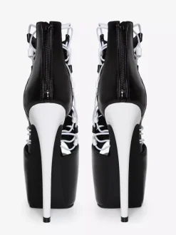 Sandales sexy à plateforme et bout ouvert pour femme bottines à talons hauts découpés