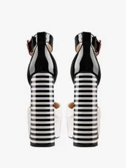 Sandales Sexy À Talons Hauts Plateforme Bout Ouvert Boucle Bride À La Cheville Chaussures À Talons Bloc