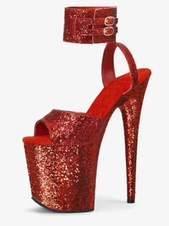 Sandales Sexy à Talons Hauts Noisette Synthétique Cuir Peep Toe Stiletto Chaussures Sexy