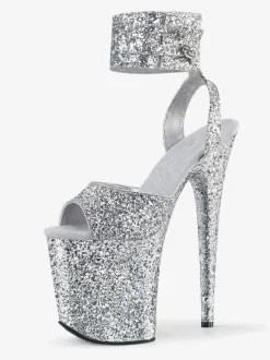 Sandales Sexy à Talons Hauts Noisette Synthétique Cuir Peep Toe Stiletto Chaussures Sexy