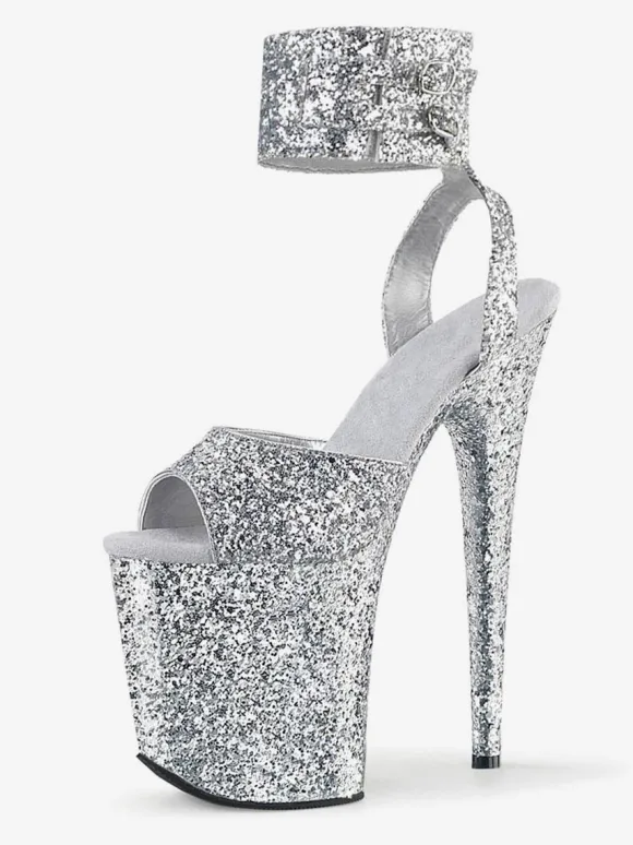 Sandales Sexy à Talons Hauts Noisette Synthétique Cuir Peep Toe Stiletto Chaussures Sexy