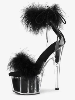 Sandales Sexy avec Plateforme à Talons Hauts Femme avec Bout Ouvert Unicolore