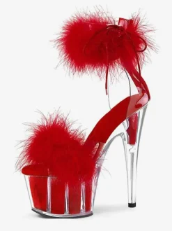 Sandales Sexy avec Plateforme à Talons Hauts Femme avec Bout Ouvert Unicolore