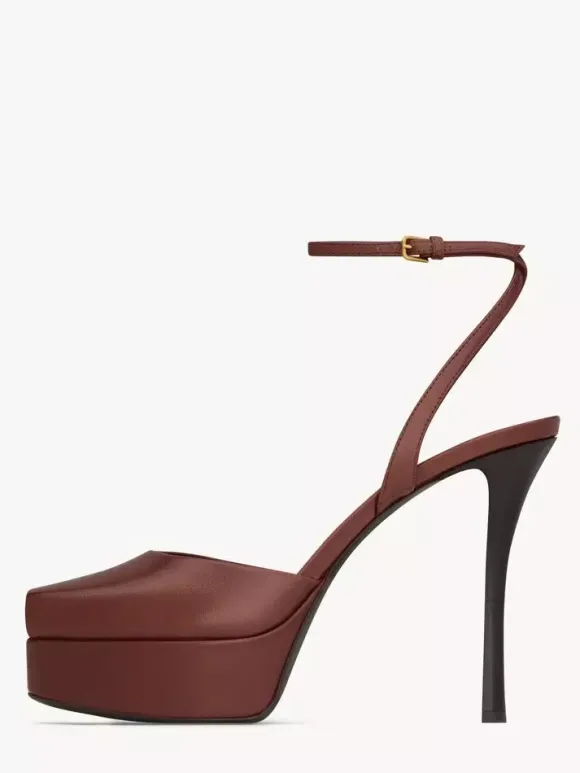 Sandales compensées noires pour femmes bout ouvert bride cheville chaussures de soirée