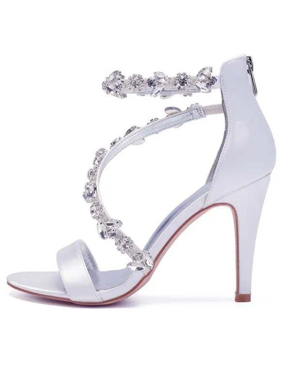 Sandales de mariée talon haut décoré des pailletes chaussures cérémonie