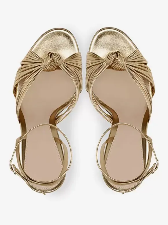 Sandales de Soirée à Talons Hauts avec Bout Ouvert Femme Unicolore