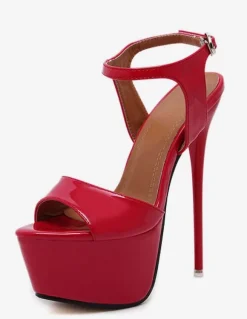 Sandales femme talon haut plateforme boucle réglable